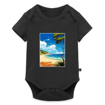 Fraiser Island Australia Deco Travel Poster - Baby Premium short-sleeve bodysuit - black - Front