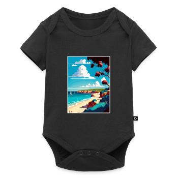 Mornington Peninsula Australia Travel Poster - Baby Premium short-sleeve bodysuit - black - Front