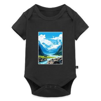 Franz Josef Glacier New Zealand Travel Poster - Baby Premium short-sleeve bodysuit - black - Front