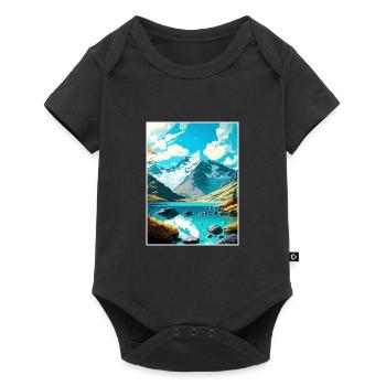 Mount Aspiring National Park New Zealand Souvenir - Baby Premium short-sleeve bodysuit - black - Front