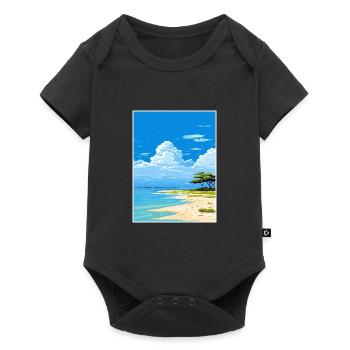 Lady Elliot Island Australia Deco Travel Poster - Baby Premium short-sleeve bodysuit - black - Front