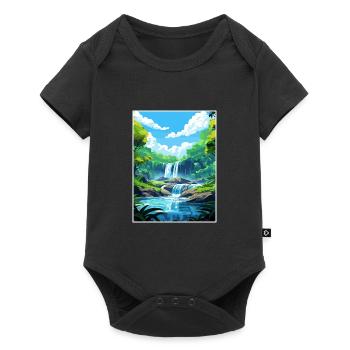 Daintree Rainforest Australia Deco Travel Poster - Baby Premium short-sleeve bodysuit - black - Front