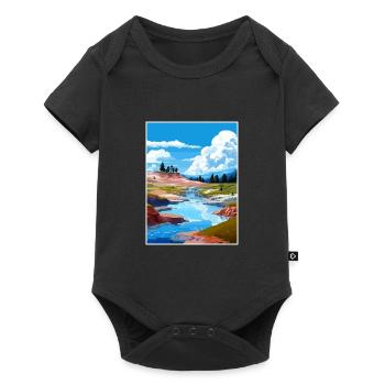 Affiche de voyage de la vallée géothermique de Whakarewarewa - Body à manches courtes Premium Bébé - noir - Devant