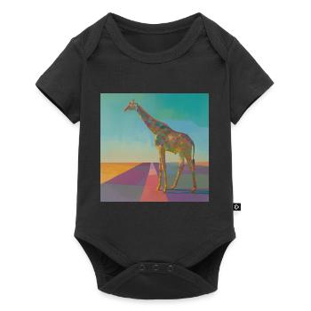 giraffe, colorful, animal, gift, gift idea - Baby Premium short-sleeve bodysuit - black - Front