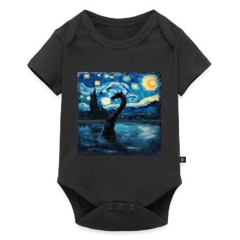 Loch Ness Monster, Nessie, Van Gogh, Starry Night - Baby Premium short-sleeve bodysuit - black - Front