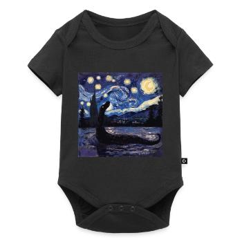 Loch Ness Monster, Nessie, Van Gogh, Starry Night - Baby Premium short-sleeve bodysuit - black - Front