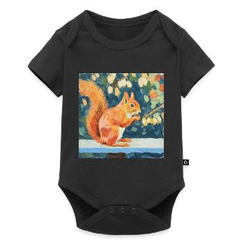 squirrel, colorful, animal, gift, gift idea - Baby Premium short-sleeve bodysuit - black - Front
