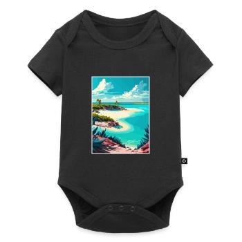 Turks And Caicos Islands Caribbean Travel Poster - Baby Premium short-sleeve bodysuit - black - Front
