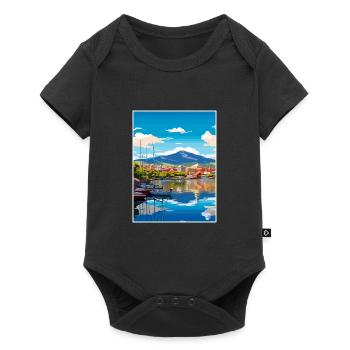 Hobart Australie Au Vintage voyage affiche Souvenir - Body à manches courtes Premium Bébé - noir - Devant