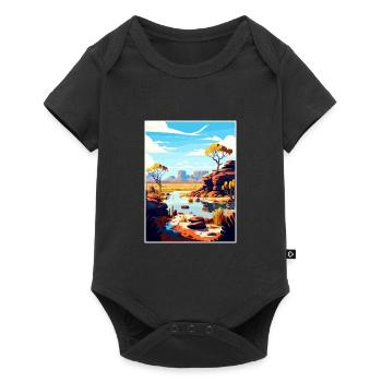 Kakadu Australia Vintage Travel Poster Souvenir - Baby Premium short-sleeve bodysuit - black - Front