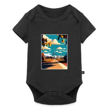 Canberra Australia Vintage Travel Poster Souvenir - Baby Premium short-sleeve bodysuit - black - Front