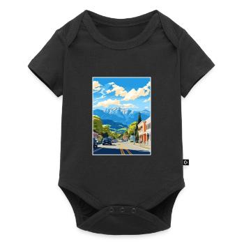 Nelson New Zealand Vintage Travel Poster Souvenir - Baby Premium short-sleeve bodysuit - black - Front