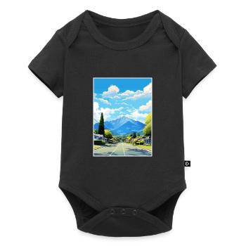 Nelson New Zealand Vintage Travel Poster Souvenir - Baby Premium short-sleeve bodysuit - black - Front