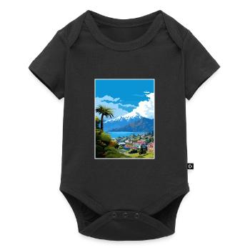 Nelson New Zealand Vintage Travel Poster Souvenir - Baby Premium short-sleeve bodysuit - black - Front