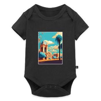 Adélaïde Australie Vintage voyage affiche Souvenir - Body à manches courtes Premium Bébé - noir - Devant