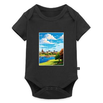 Adélaïde Australie Vintage voyage affiche Souvenir - Body à manches courtes Premium Bébé - noir - Devant