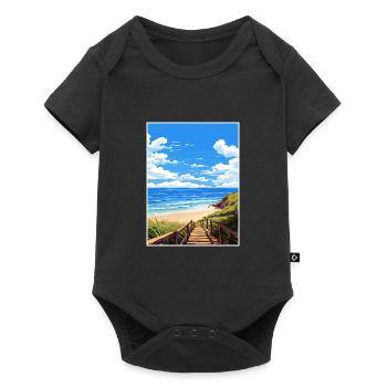 Byron Bay Australie Vintage voyage affiche Souvenir - Body à manches courtes Premium Bébé - noir - Devant