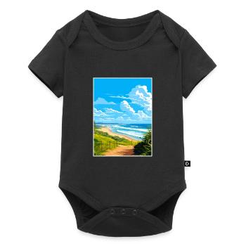 Byron Bay Australie Vintage voyage affiche Souvenir - Body à manches courtes Premium Bébé - noir - Devant