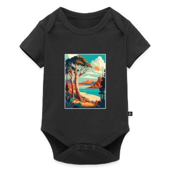 Tasmania Australia Vintage Travel Poster Souvenir - Baby Premium short-sleeve bodysuit - black - Front