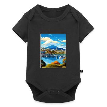 Hobart Australie Au Vintage voyage affiche Souvenir - Body à manches courtes Premium Bébé - noir - Devant