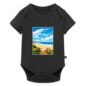 Byron Bay Australie Vintage voyage affiche Souvenir - Body à manches courtes Premium Bébé - noir - Devant