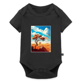 Outback Au Australie Vintage voyage affiche WPA Art - Body à manches courtes Premium Bébé - noir - Devant