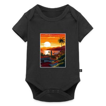 Puerto Vallarta Mexique Vintage voyage affiche WPA - Body à manches courtes Premium Bébé - noir - Devant