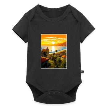 Puerto Vallarta Mexique Vintage voyage affiche WPA - Body à manches courtes Premium Bébé - noir - Devant
