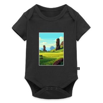 Easter Island Decoration Vintage Travel Poster WPA - Baby Premium short-sleeve bodysuit - black - Front