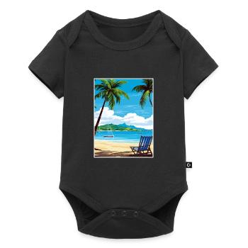 Antigua-et-Barbuda Affiche de voyage dans les Caraïbes - Body à manches courtes Premium Bébé - noir - Devant