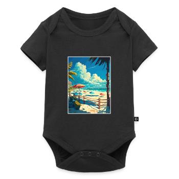 Playa del Carmen Dekoration Vintage Reiseposter - Baby Premium Kurzarmbody - Schwarz - Vorne