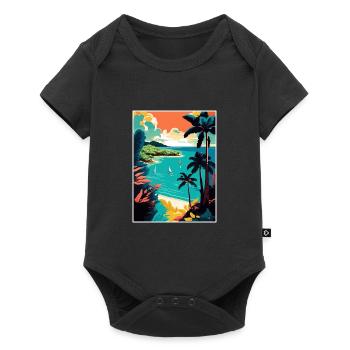 Trinité-et-Tobago Caraïbes Affiche de voyage - Body à manches courtes Premium Bébé - noir - Devant