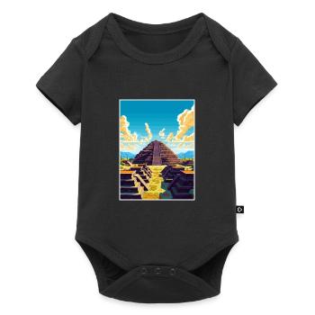 Pyramides Du Soleil Décoration Affiche De Voyage - Body à manches courtes Premium Bébé - noir - Devant
