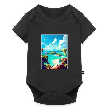 Bahamas Caribbean Vintage Travel Poster Souvenir - Baby Premium short-sleeve bodysuit - black - Front