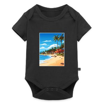 Honduras Caribbean Vintage Travel Poster Souvenir - Baby Premium short-sleeve bodysuit - black - Front