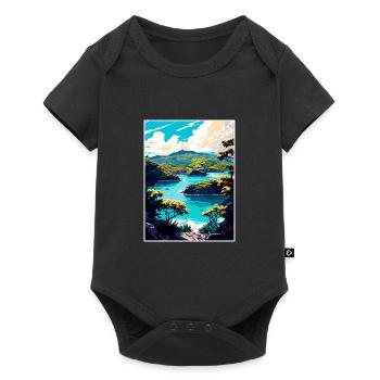 Antigua Caribbean Vintage Travel Poster Souvenir - Baby Premium short-sleeve bodysuit - black - Front