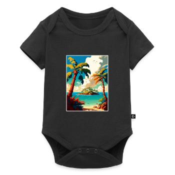 Bahamas Caribbean Vintage Travel Poster Souvenir - Baby Premium short-sleeve bodysuit - black - Front