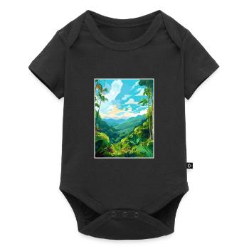 Amazone Rainforest Vintage voyage affiche Souvenir - Body à manches courtes Premium Bébé - noir - Devant