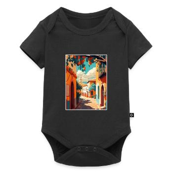 Oaxaca Decoration Vintage Travel Poster Souvenir - Baby Premium short-sleeve bodysuit - black - Front