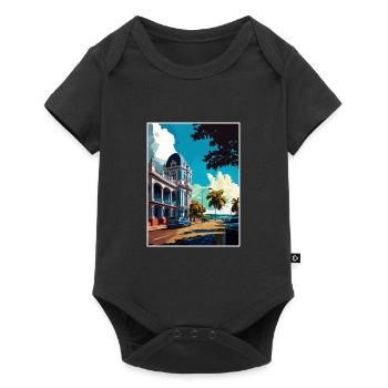 Kingston Caraïbes Vintage voyage affiche Souvenir - Body à manches courtes Premium Bébé - noir - Devant