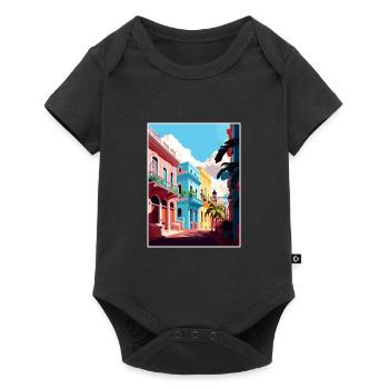 San Juan Caraïbes Vintage voyage affiche Souvenir - Body à manches courtes Premium Bébé - noir - Devant