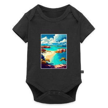 Anguilla Caribbean Vintage Travel Poster Souvenir - Baby Premium short-sleeve bodysuit - black - Front