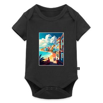 San Juan Caraïbes Vintage voyage affiche Souvenir - Body à manches courtes Premium Bébé - noir - Devant