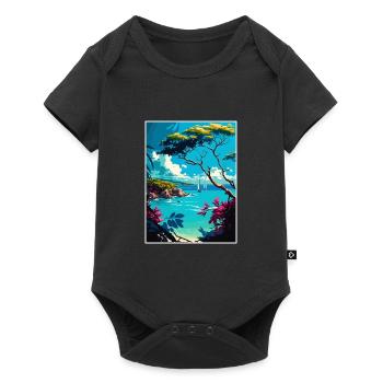 Barbade Caraïbes Vintage voyage affiche Souvenir - Body à manches courtes Premium Bébé - noir - Devant