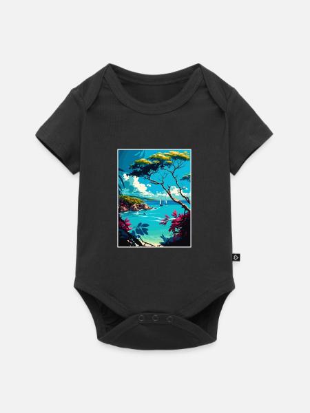 Barbade Caraïbes Vintage voyage affiche Souvenir - Body à manches courtes Premium Bébé - noir