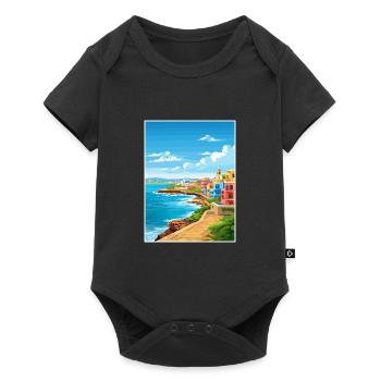 San Juan Caraïbes Vintage voyage affiche Souvenir - Body à manches courtes Premium Bébé - noir - Devant