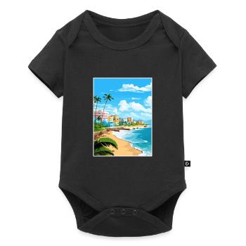 San Juan Caraïbes Vintage voyage affiche Souvenir - Body à manches courtes Premium Bébé - noir - Devant
