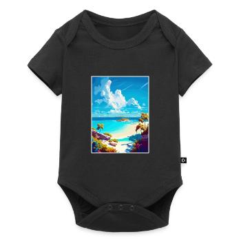 Eleuthera Caribbean Vintage Travel Poster Souvenir - Baby Premium short-sleeve bodysuit - black - Front