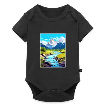 PatagoniaaVintage Travel Poster WPA Art - Baby Premium short-sleeve bodysuit - black - Front