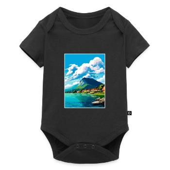 Florianopolis Brésil Vintage voyage affiche WPA Art - Body à manches courtes Premium Bébé - noir - Devant